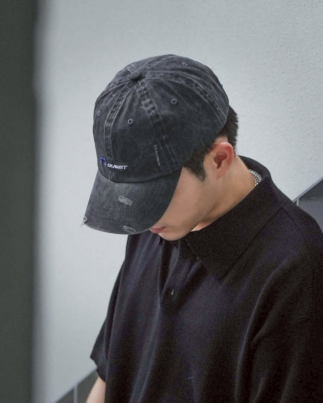 QUEST WASH LOGO DESTROYED CAP 水洗破壞老帽