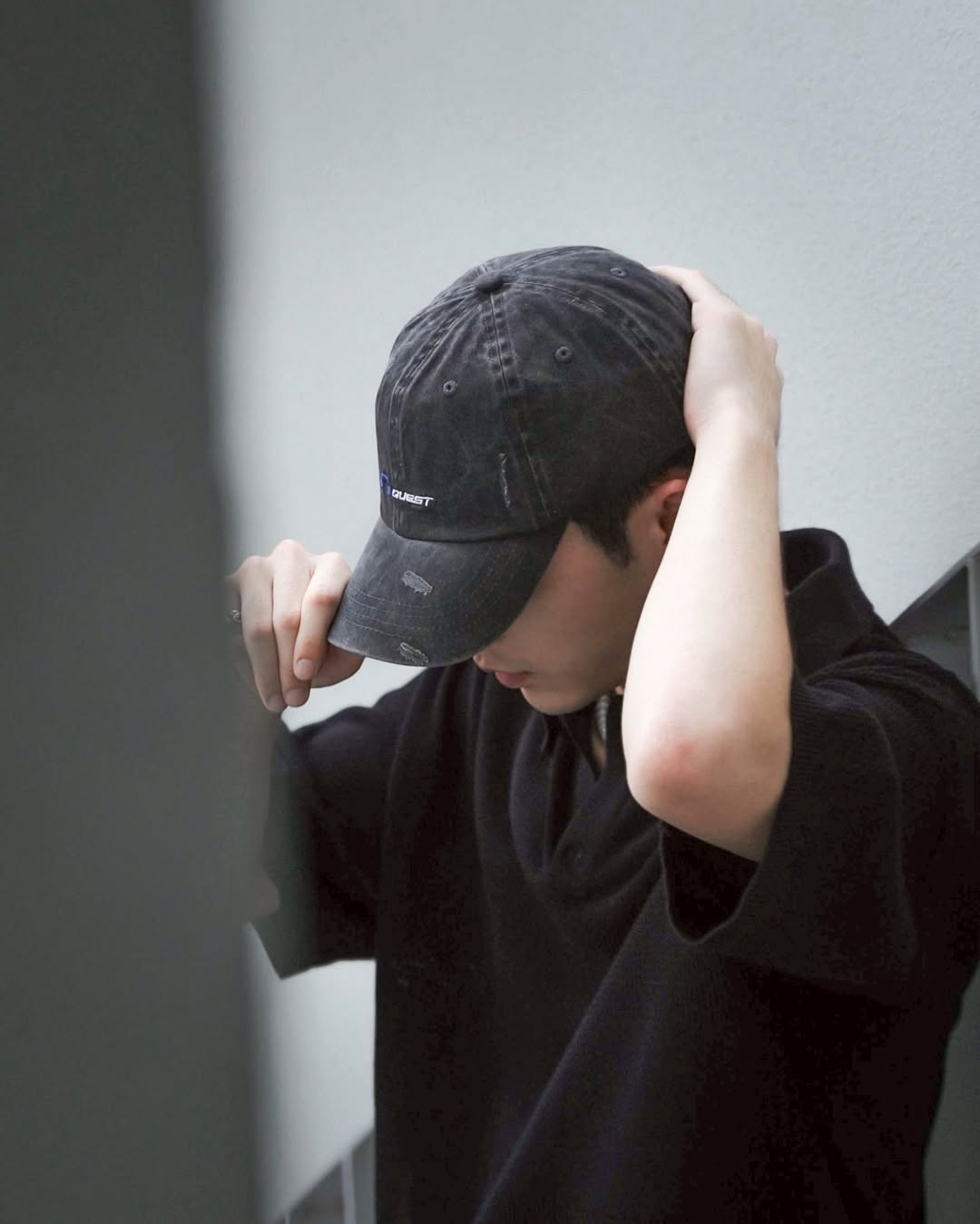 QUEST WASH LOGO DESTROYED CAP 水洗破壞老帽