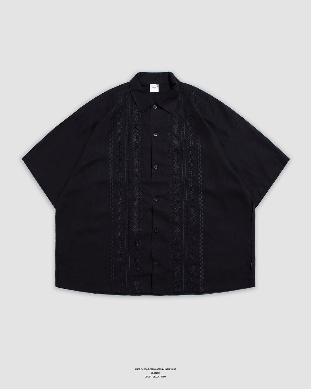 ANST 圖騰刺繡亞麻襯衫