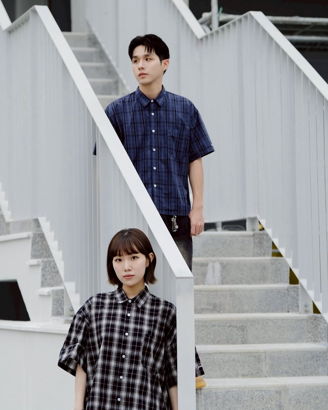 QUEST Boxy Fit Plaid Shirt|格紋短版襯衫