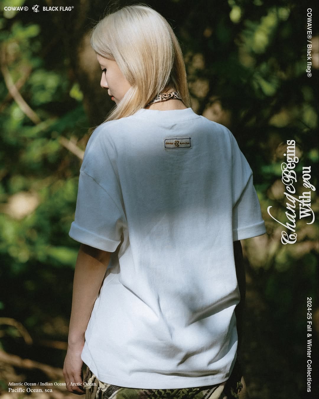 COWAVE® / Black flag® 2024-25 Fall & Winter With Slogans Tee