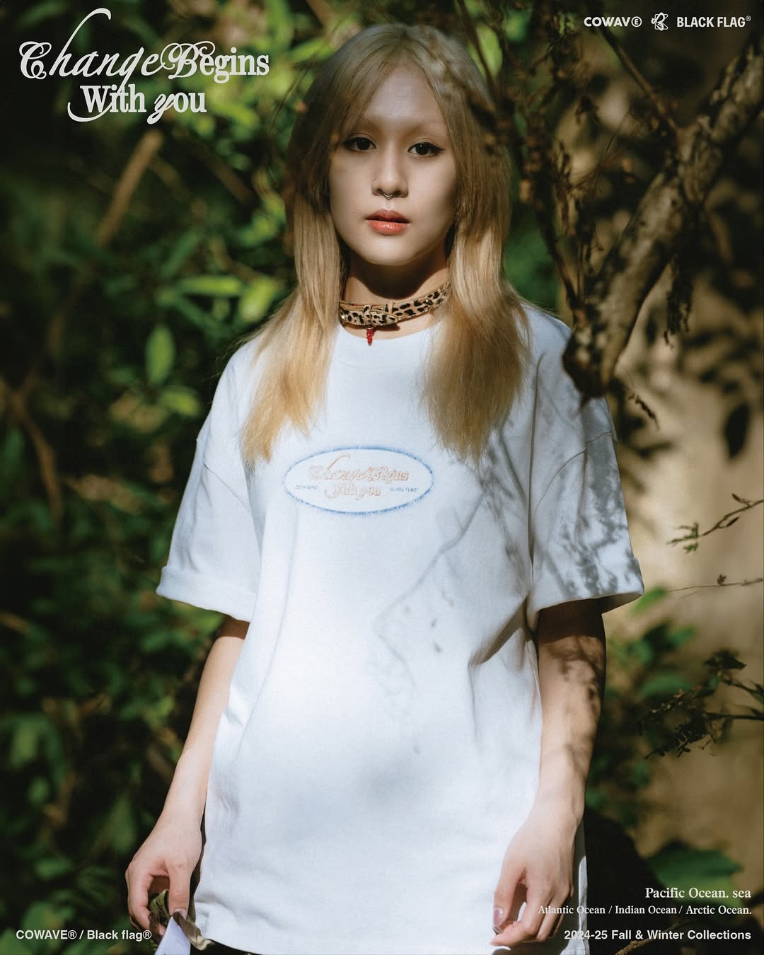 COWAVE® / Black flag® 2024-25 Fall & Winter With Slogans Tee