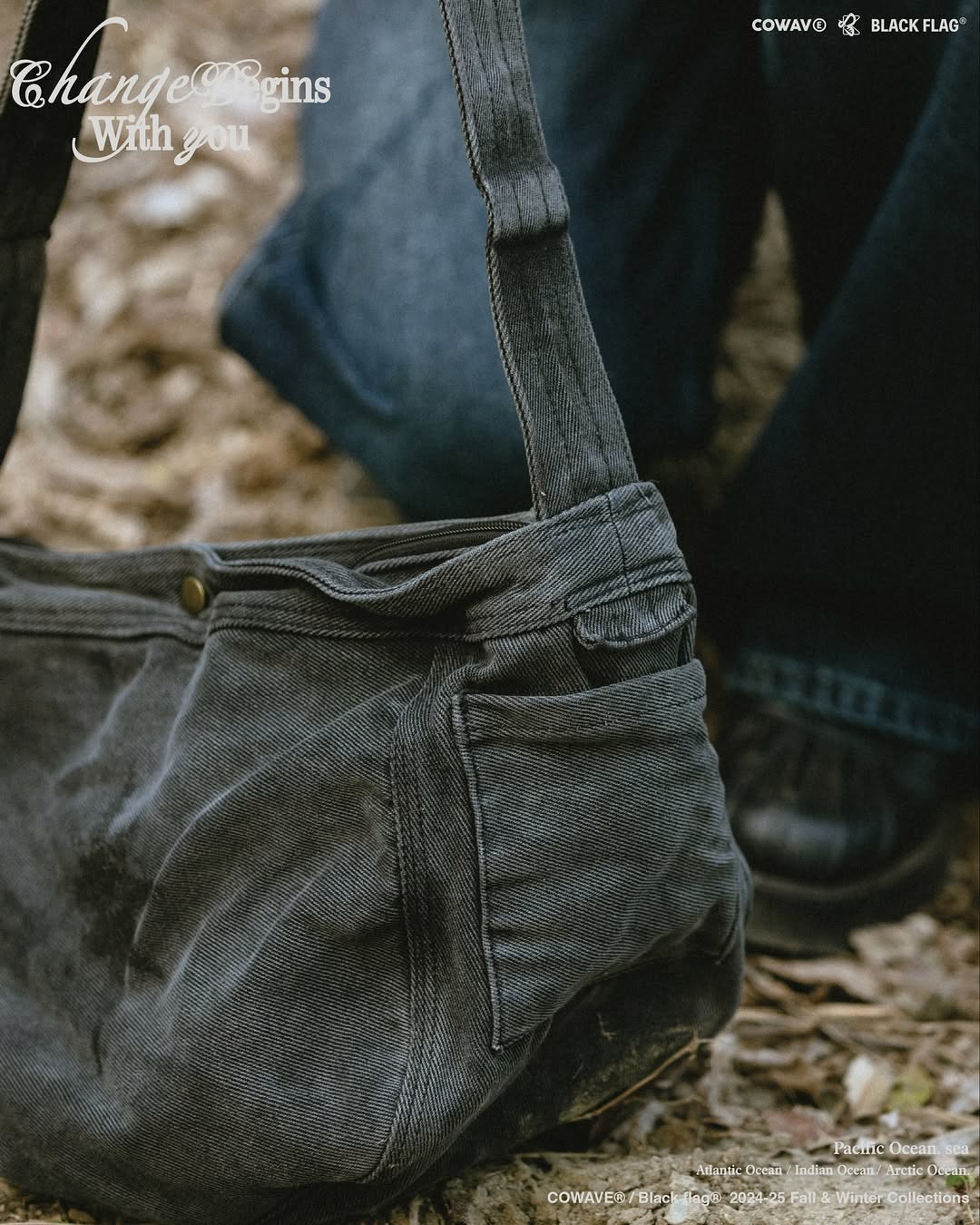 COWAVE® / Black flag® 2024-25 Fall & Winter Wash Newsboy Bag