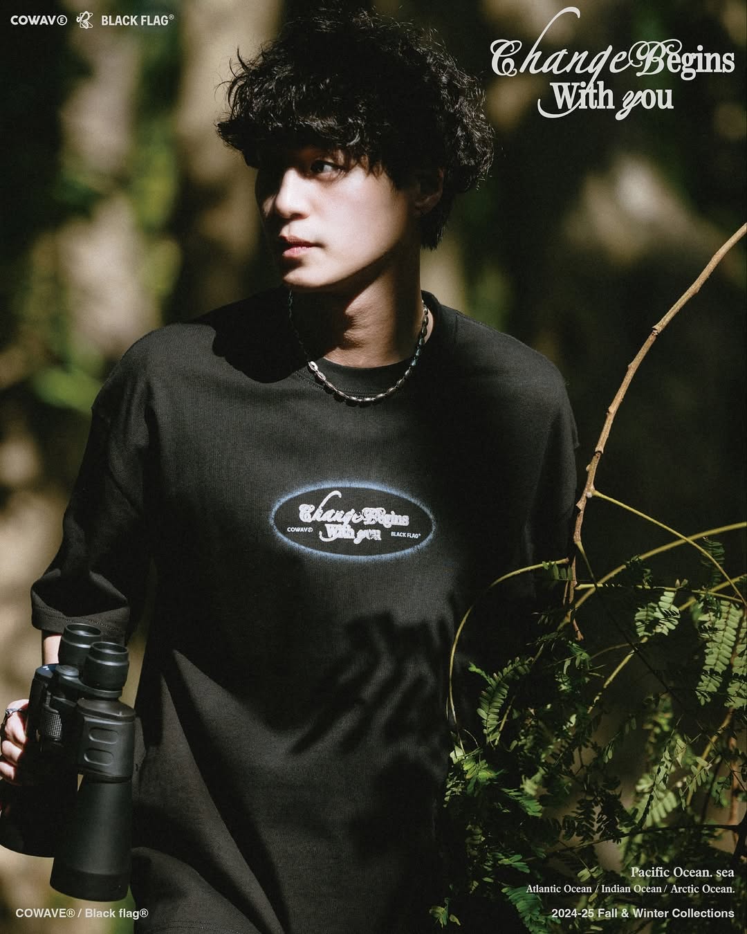 COWAVE® / Black flag® 2024-25 Fall & Winter With Slogans Tee