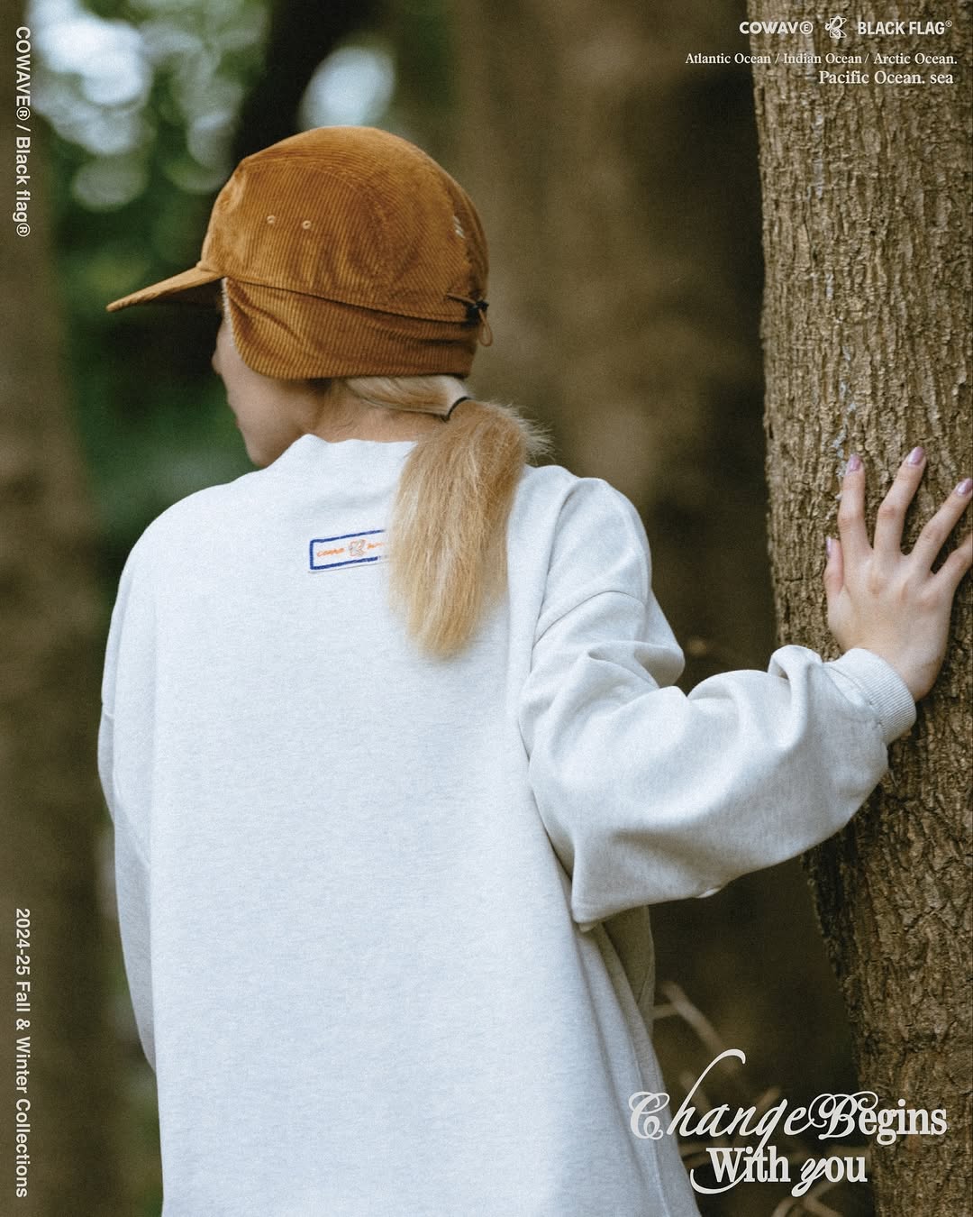 COWAVE® / Black flag® 2024-25 Fall & Winter With Slogans Sweatshirt