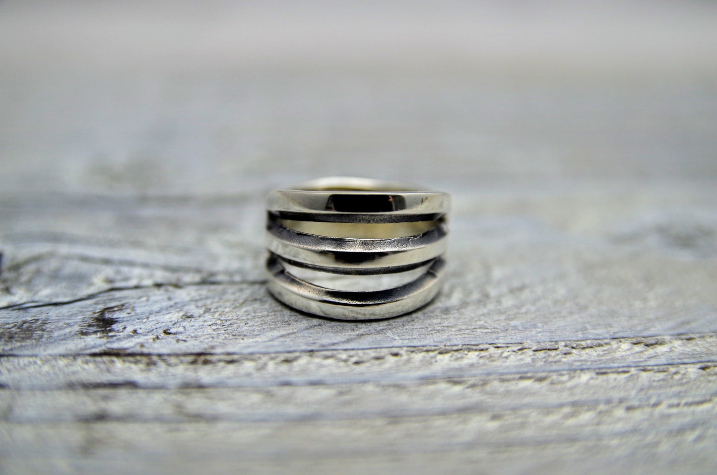 R-008 Wakan Silver Smith Triple Division Ring 三重界戒