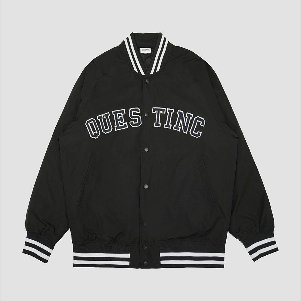 【QUEST】COLLEGE LOGO BASEBALL JACKET - 大學字體棒球外套