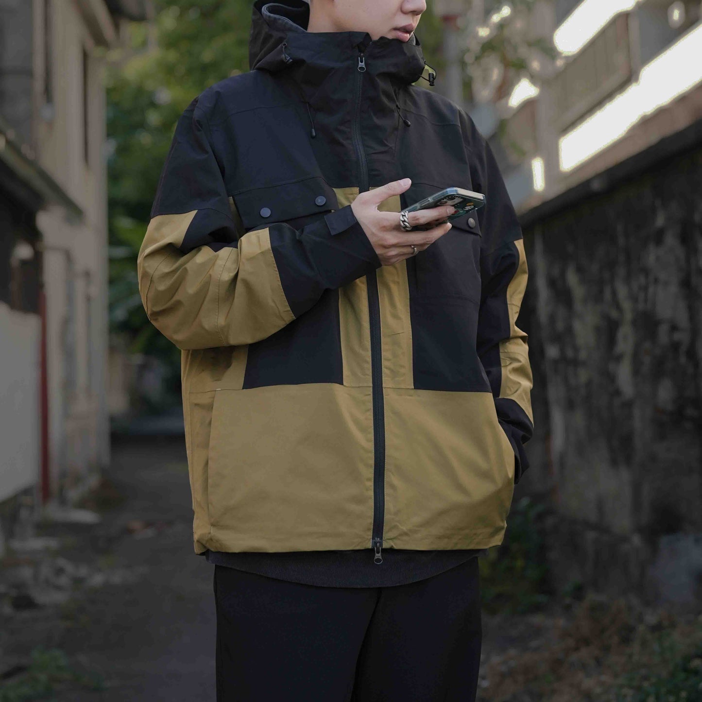 【QUEST】FUNCTIONAL JACKET-機能風衣外套 防潑水 防風 拚色