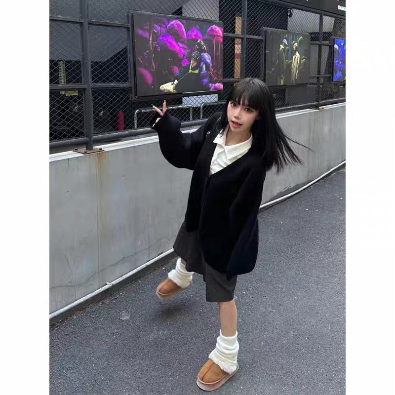 DCM 刺繡 厚磅 針織外套 針織衫 外套 毛衣 DCM-L27