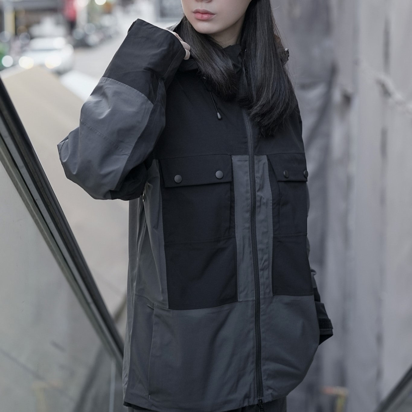 【QUEST】FUNCTIONAL JACKET-機能風衣外套 防潑水 防風 拚色