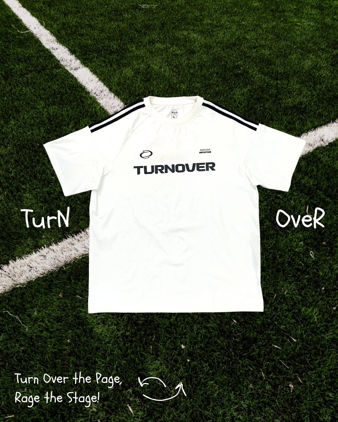 TURNOVER 2025SS Vortex Football Tee “25SSFT1 渦流足球TEE”