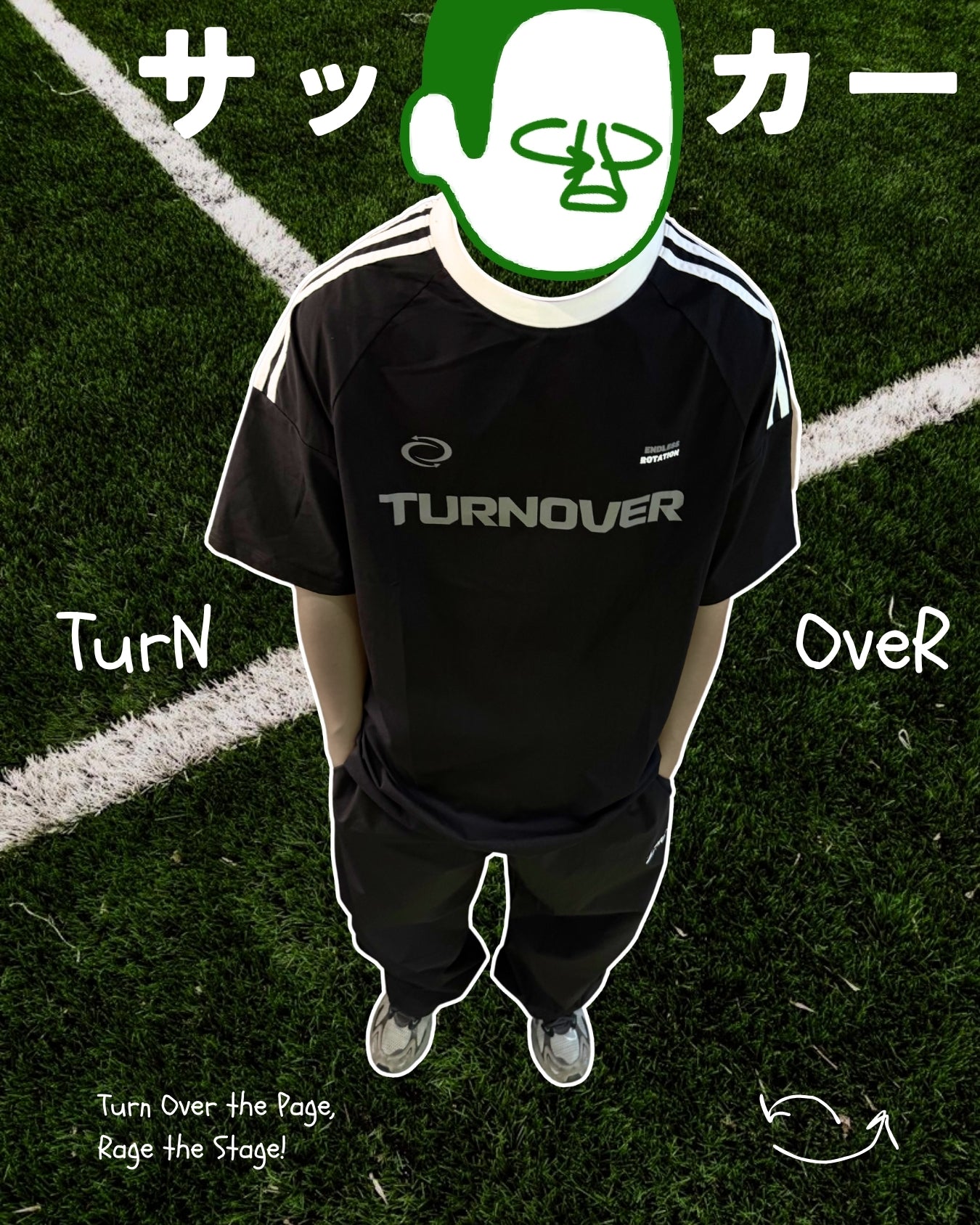TURNOVER 2025SS Vortex Football Tee “25SSFT1 渦流足球TEE”