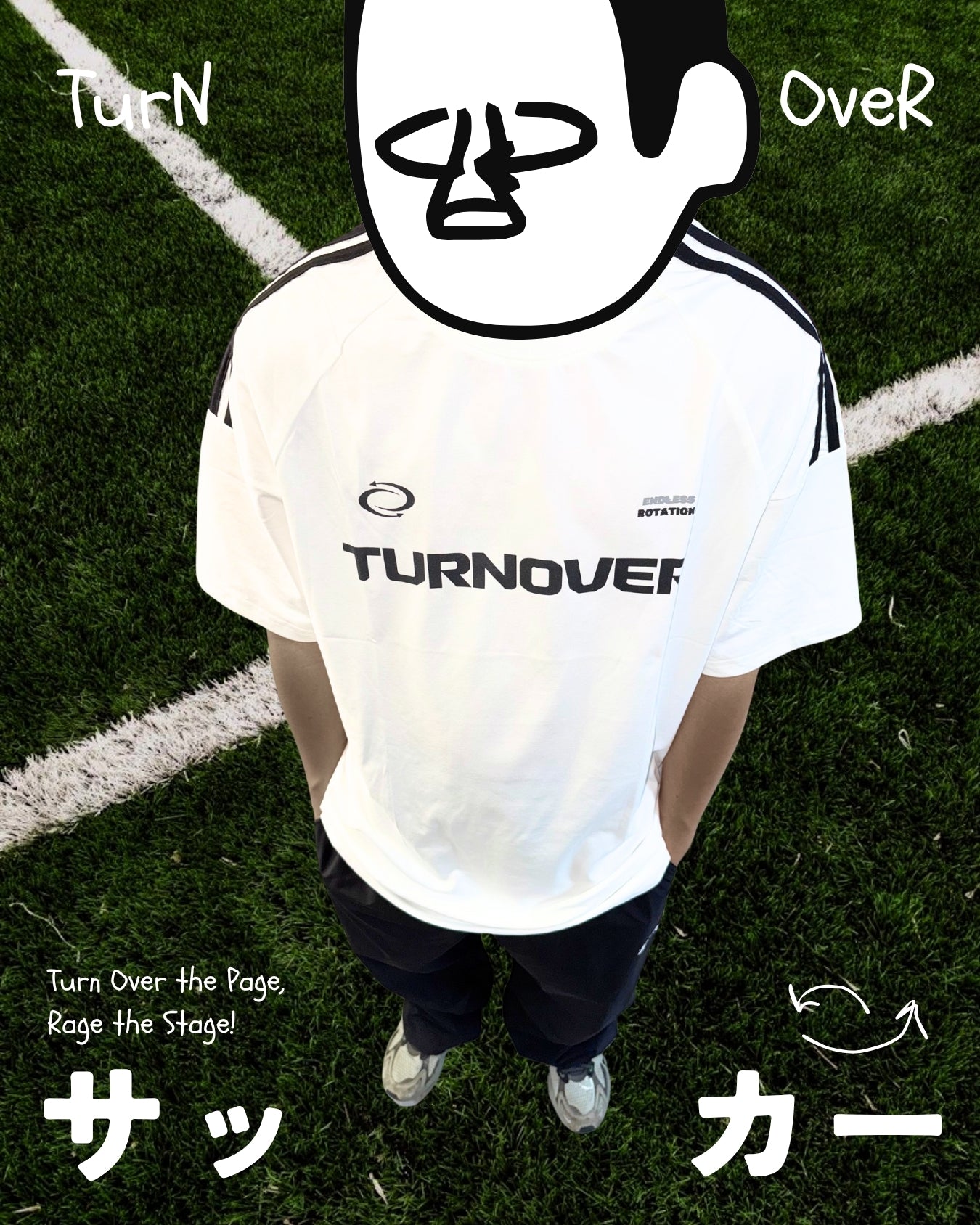 TURNOVER 2025SS Vortex Football Tee “25SSFT1 渦流足球TEE”