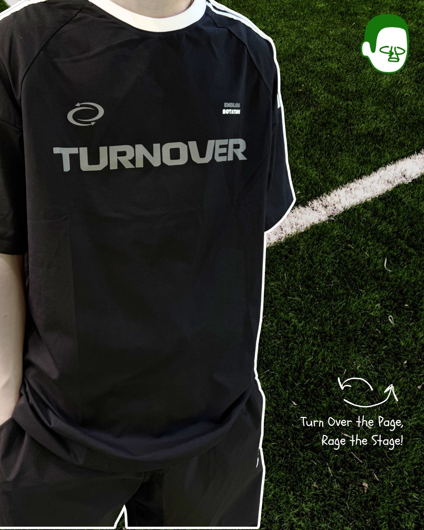 TURNOVER 2025SS Vortex Football Tee “25SSFT1 渦流足球TEE”