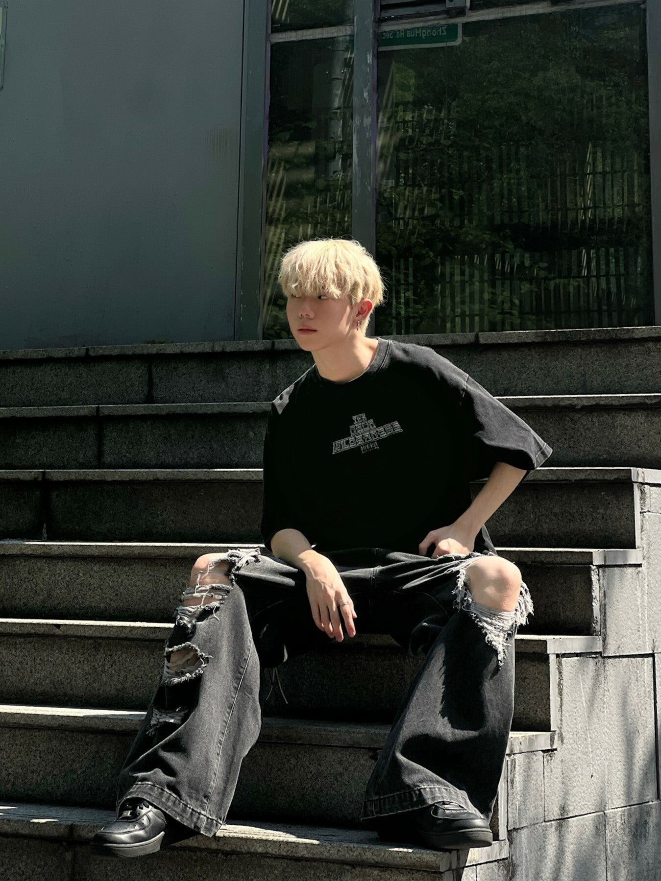SIMON MADE BW-2429 破壞 BOOTCUT 微喇叭 闊腿 牛仔褲