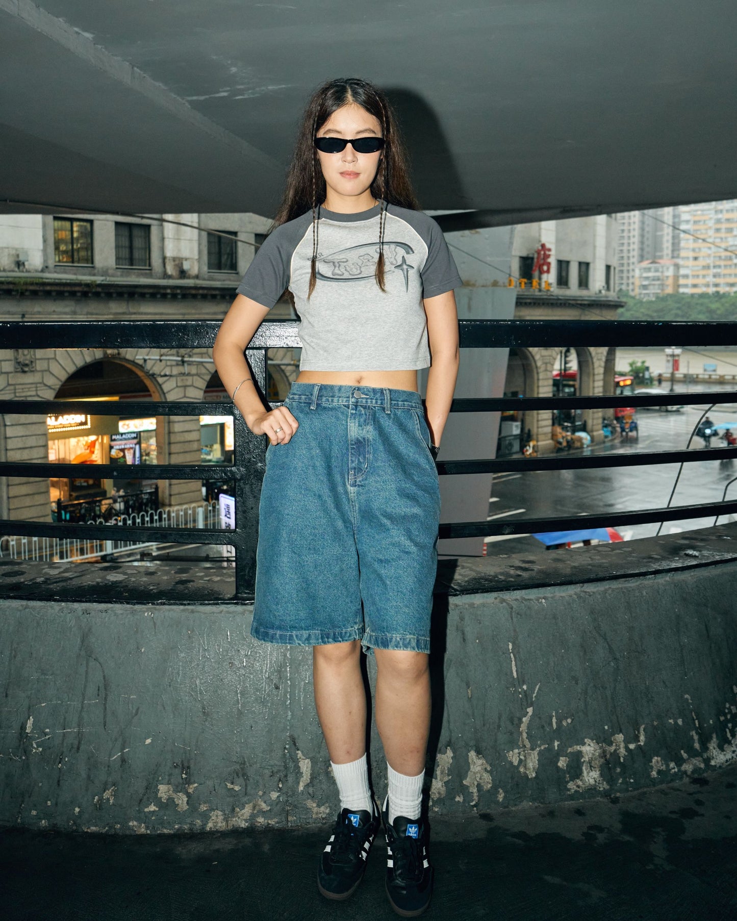 TURNOVER SUMMER TOP / GREY