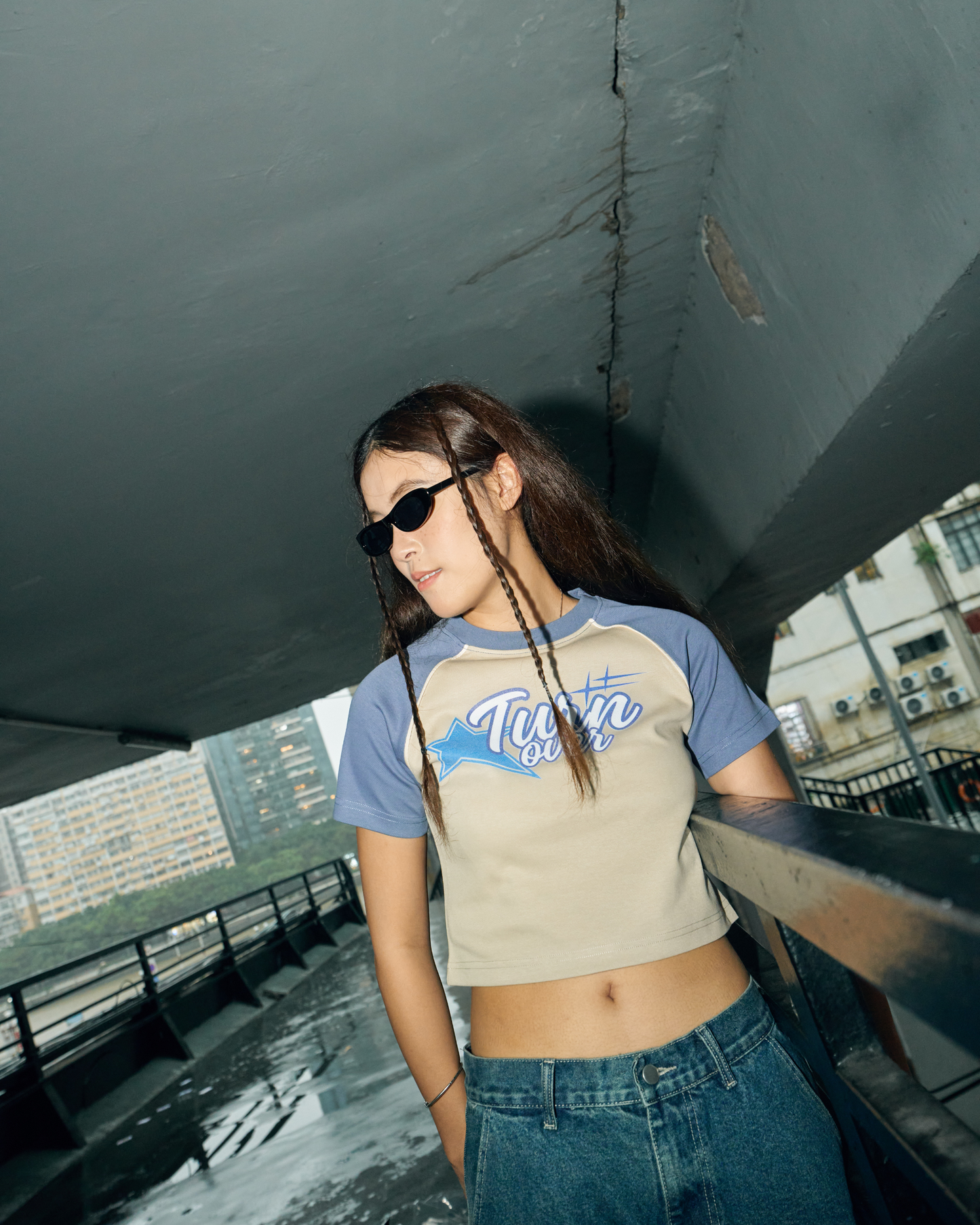 TURNOVER SUMMER TOP / BLUE