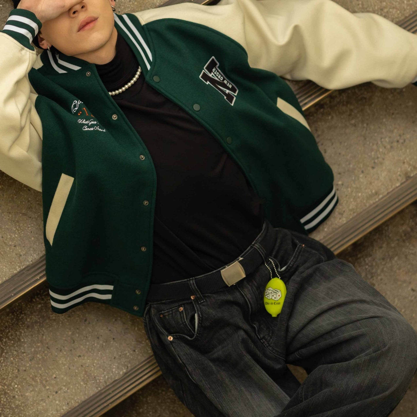 QUEST NEW ORDER JACKET 仿羊毛 棒球外套