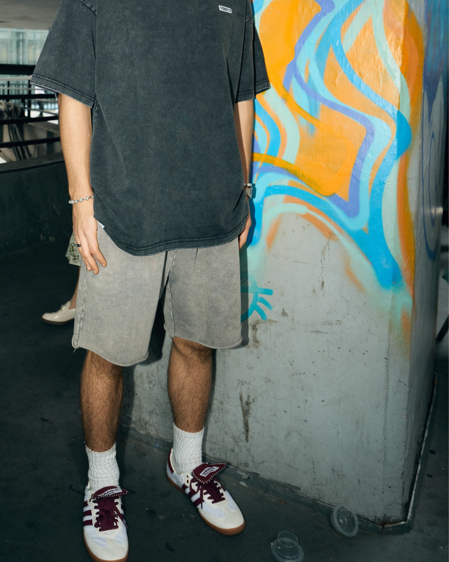 TURNOVER WASHED DRAWSTRING COTTON SHORTS