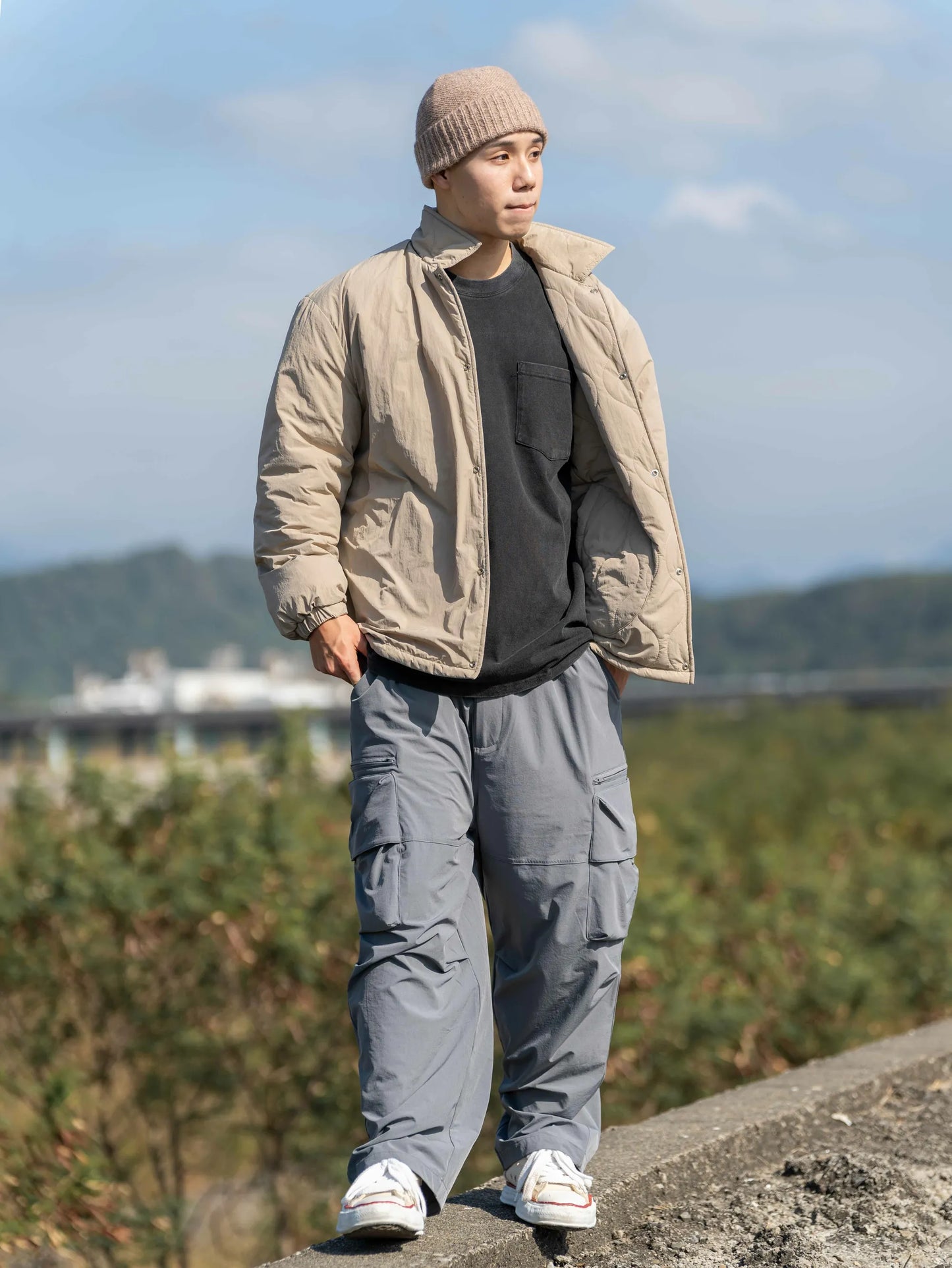SIMON MADE BC-002 日式 錐形 仿棉尼龍 側兩邊 大口袋 city boy 寬鬆 尼龍 長褲