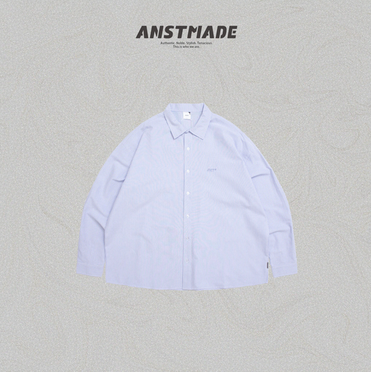 ANST 刺繡條紋長袖襯衫882545