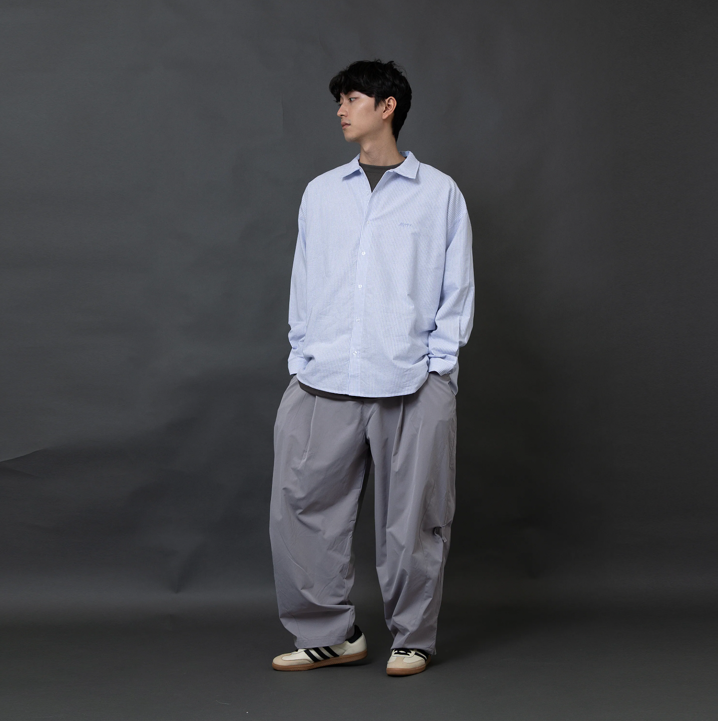 ANST 刺繡條紋長袖襯衫882545