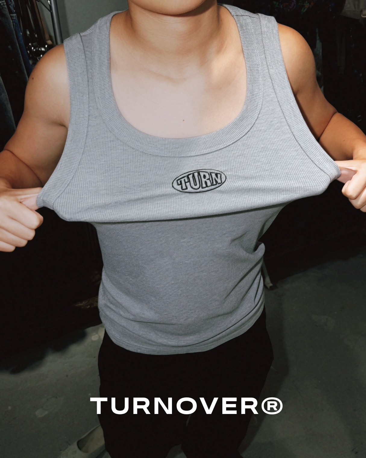 中性修身運動背心短袖 TEE TURNOVER - T2621