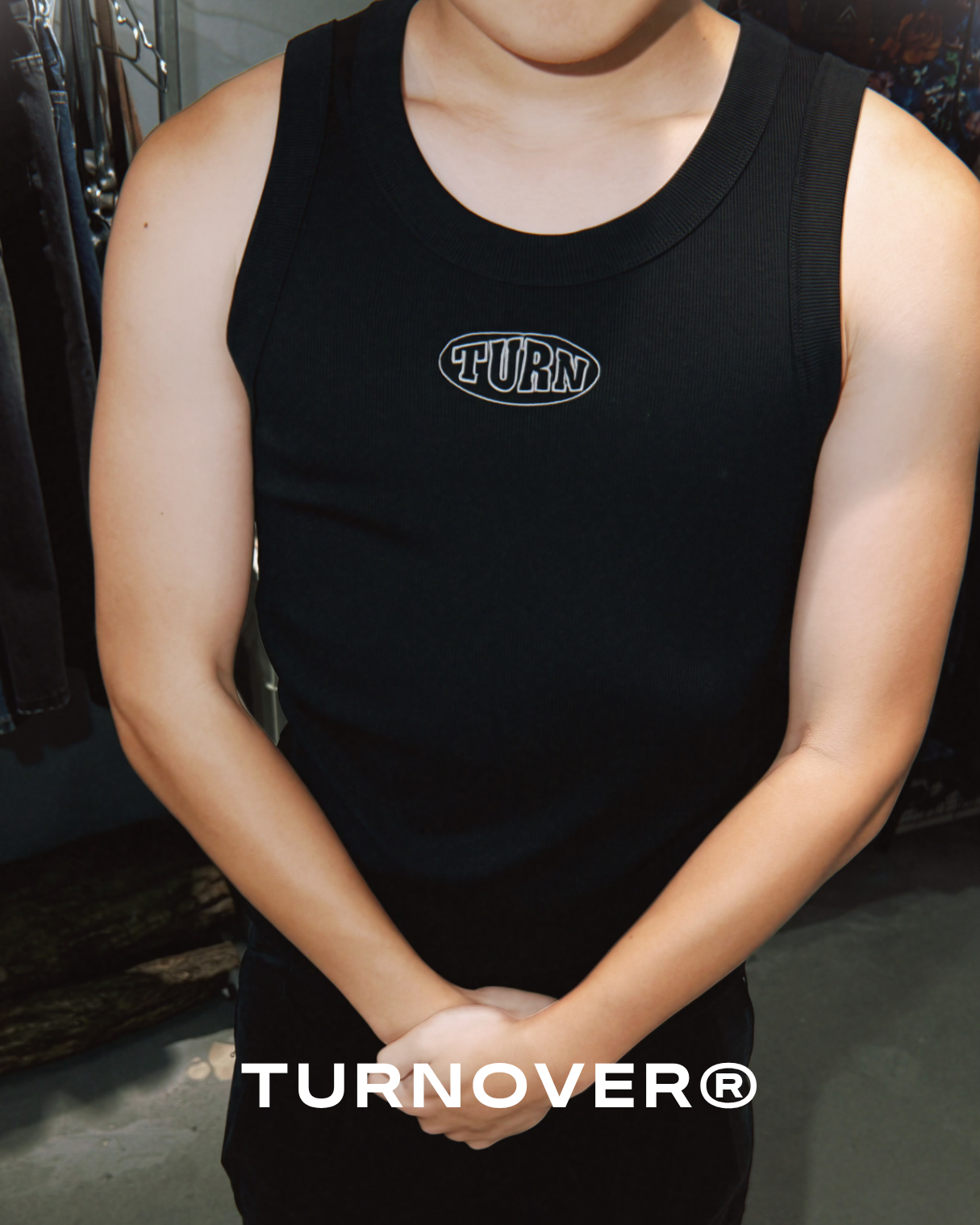 中性修身運動背心短袖 TEE TURNOVER - T2621