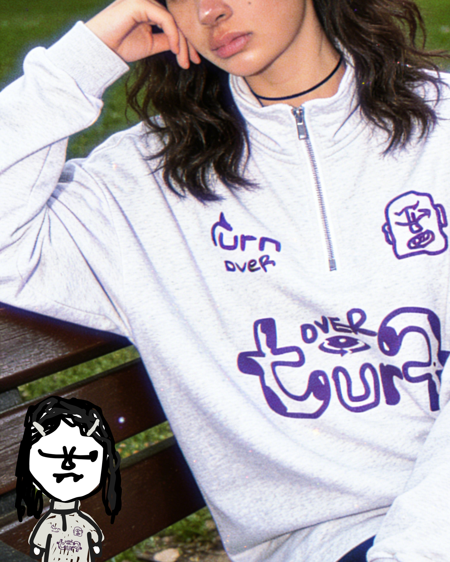 TURNOVER 2025AW Half-Sweet  “25AW-LH20 半糖・半拉鍊衛衣”