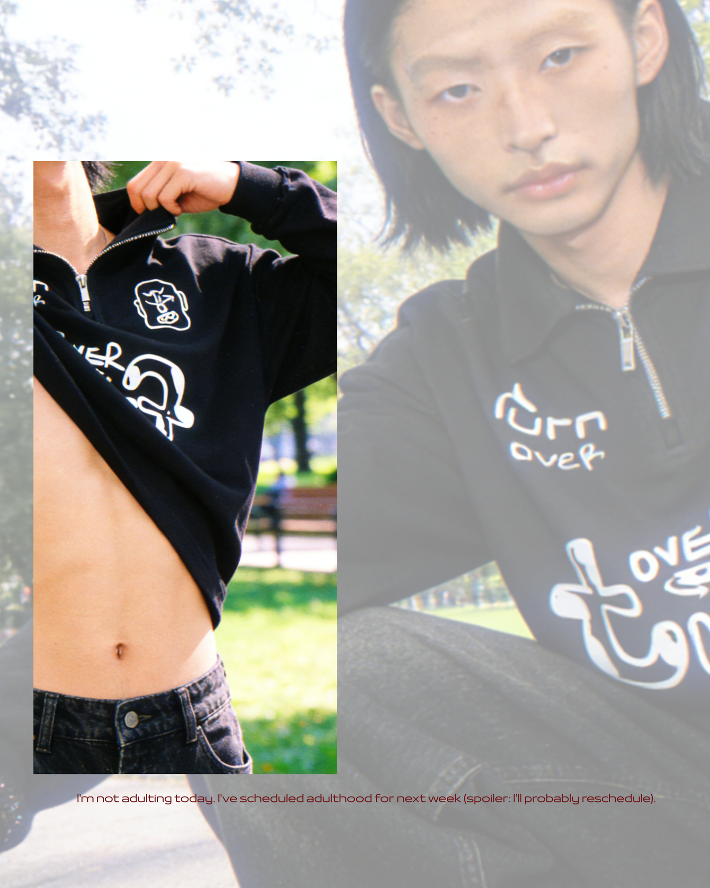 TURNOVER 2025AW Half-Sweet  “25AW-LH20 半糖・半拉鍊衛衣”