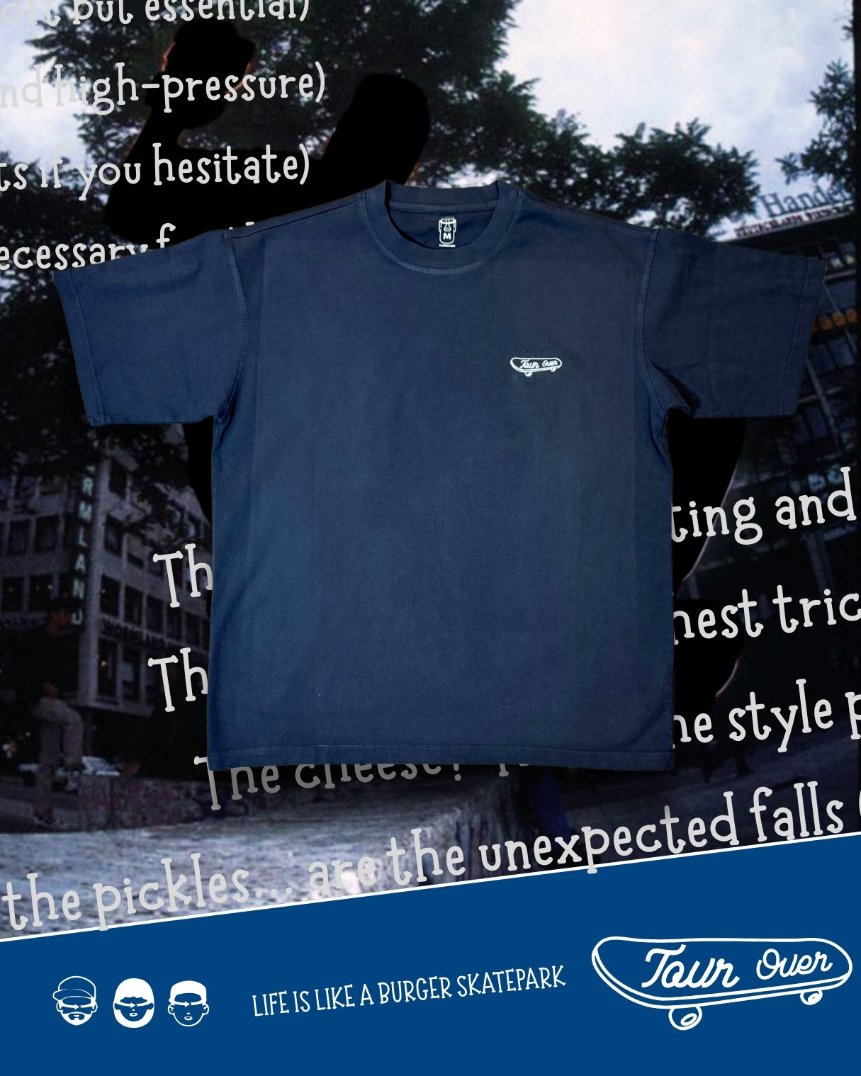 TURNOVER 2025SS “LIFE IS LIKE A BURGER SKATEPARK Tee " “25SST19 漢堡滑板場TEE”