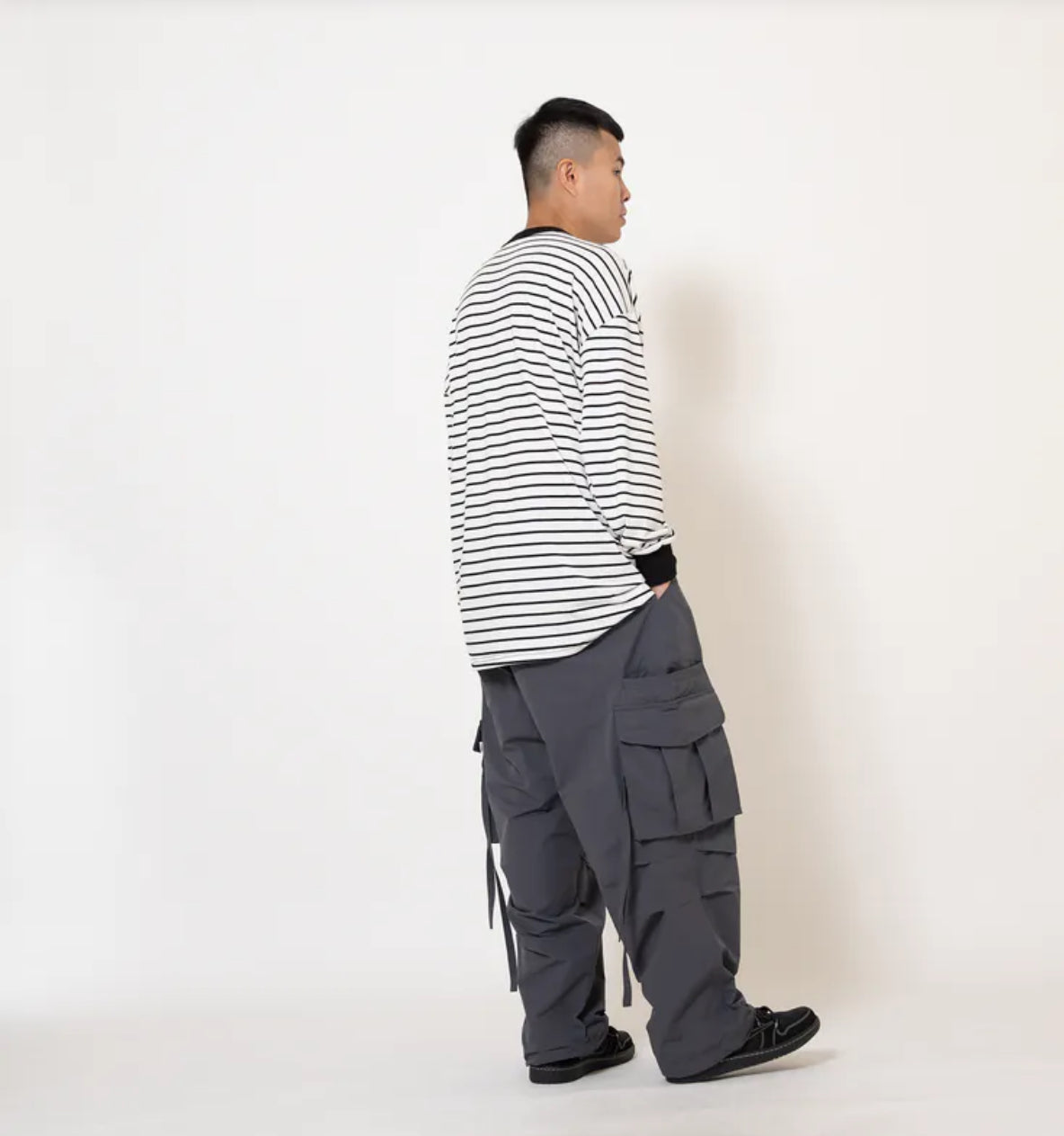 ANST 台灣彈性條紋長T 9820