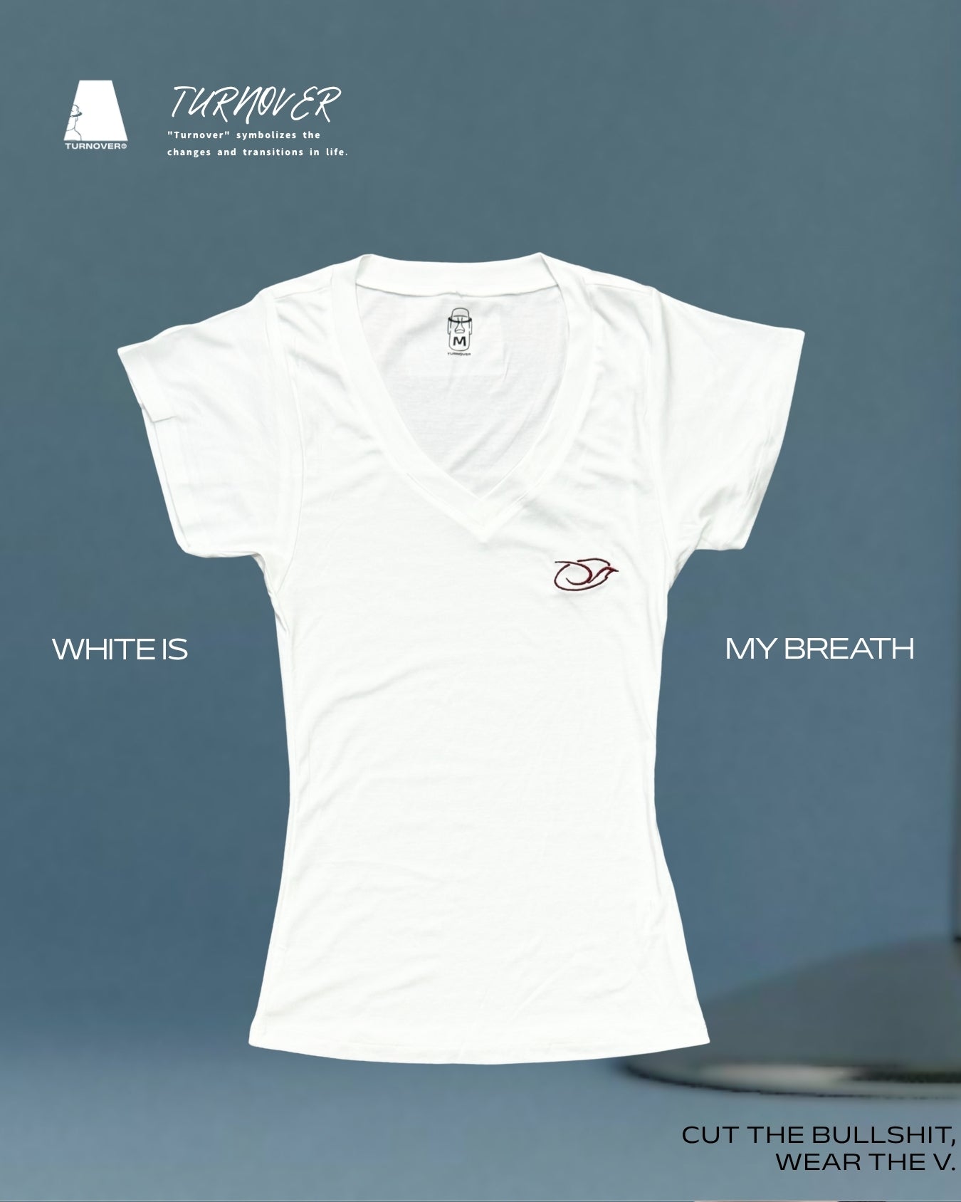 TURNOVER 2025SS V-neck Women's “25SSWT18 少廢話，穿V領 ”
