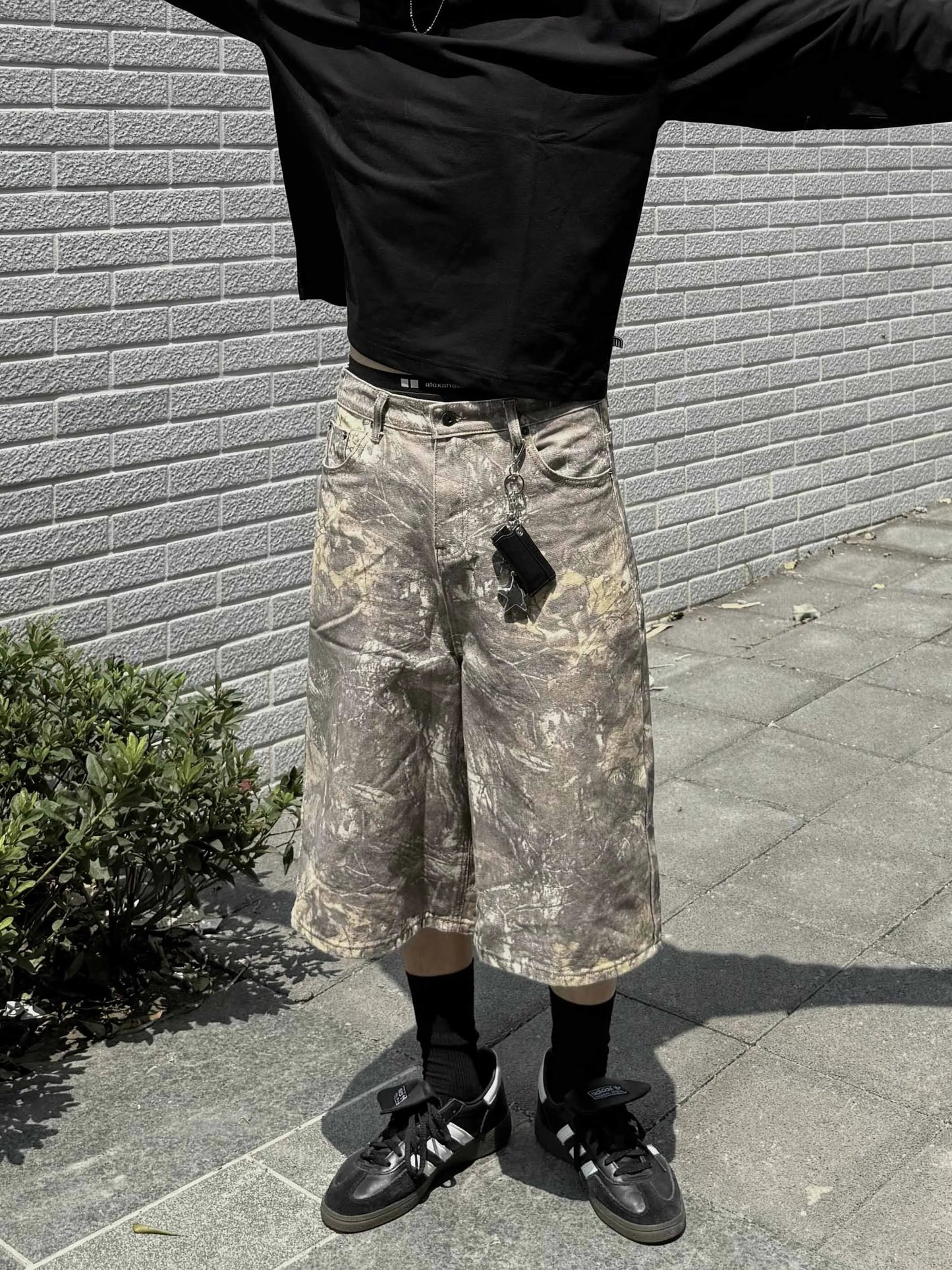 SIMON MADE BS-2516 落葉偽裝 枯樹 迷彩 七分 短褲