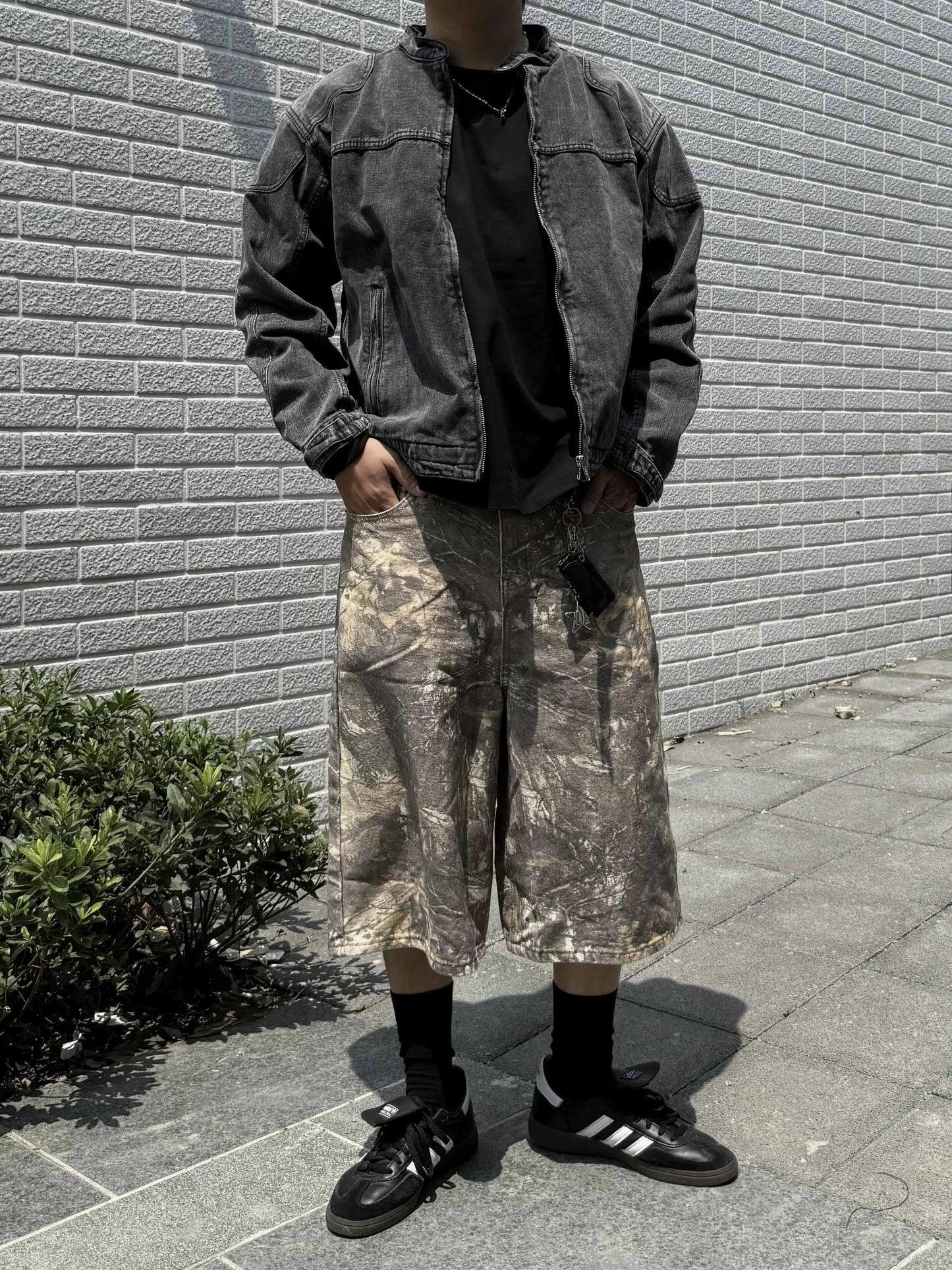 SIMON MADE BS-2516 落葉偽裝 枯樹 迷彩 七分 短褲