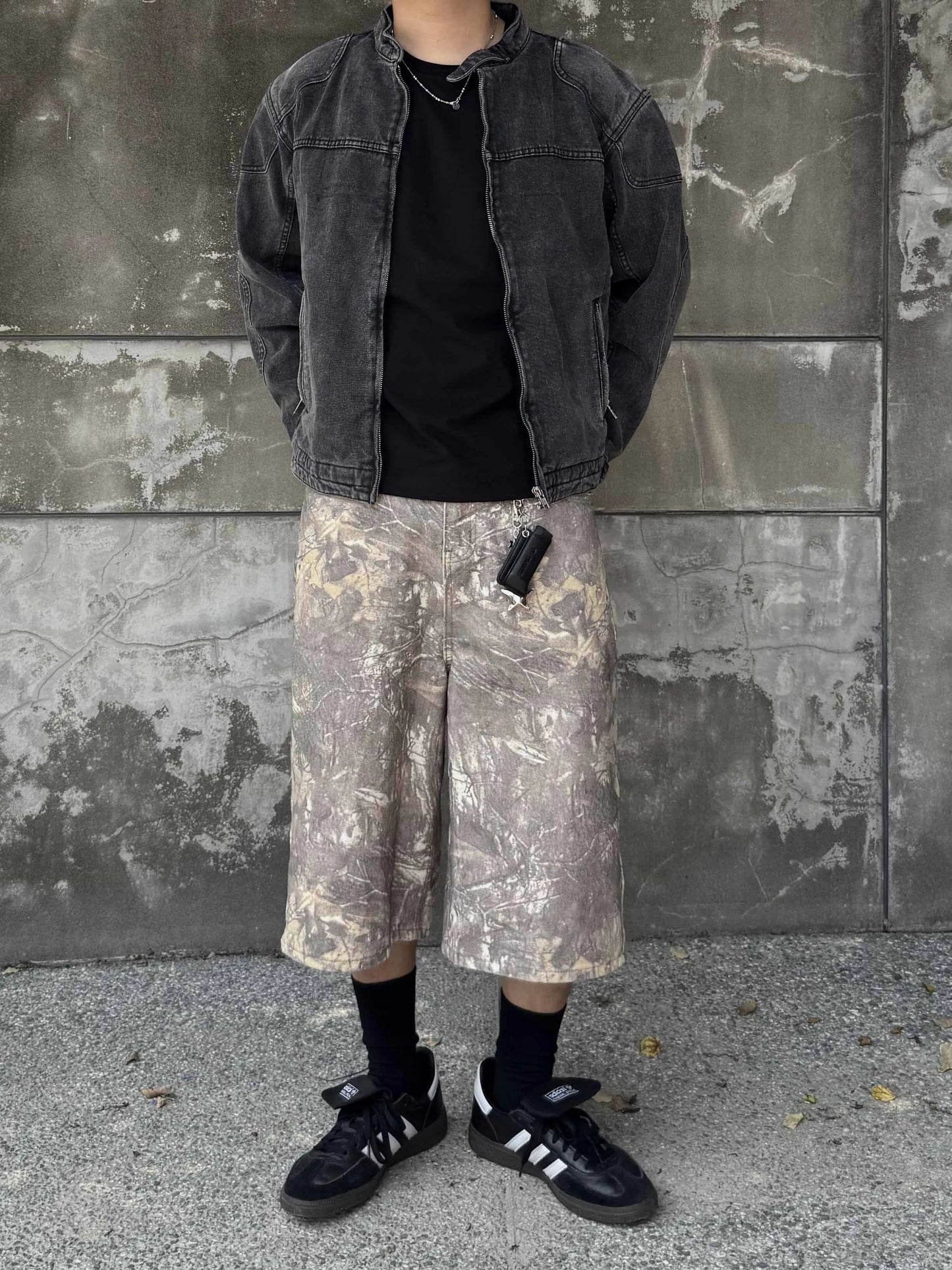 SIMON MADE BS-2516 落葉偽裝 枯樹 迷彩 七分 短褲