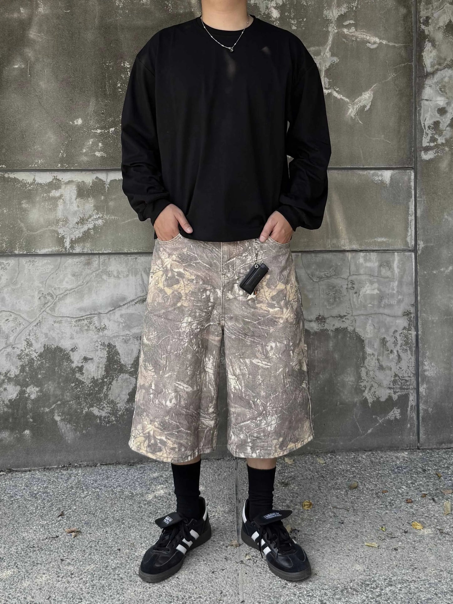 SIMON MADE BS-2516 落葉偽裝 枯樹 迷彩 七分 短褲