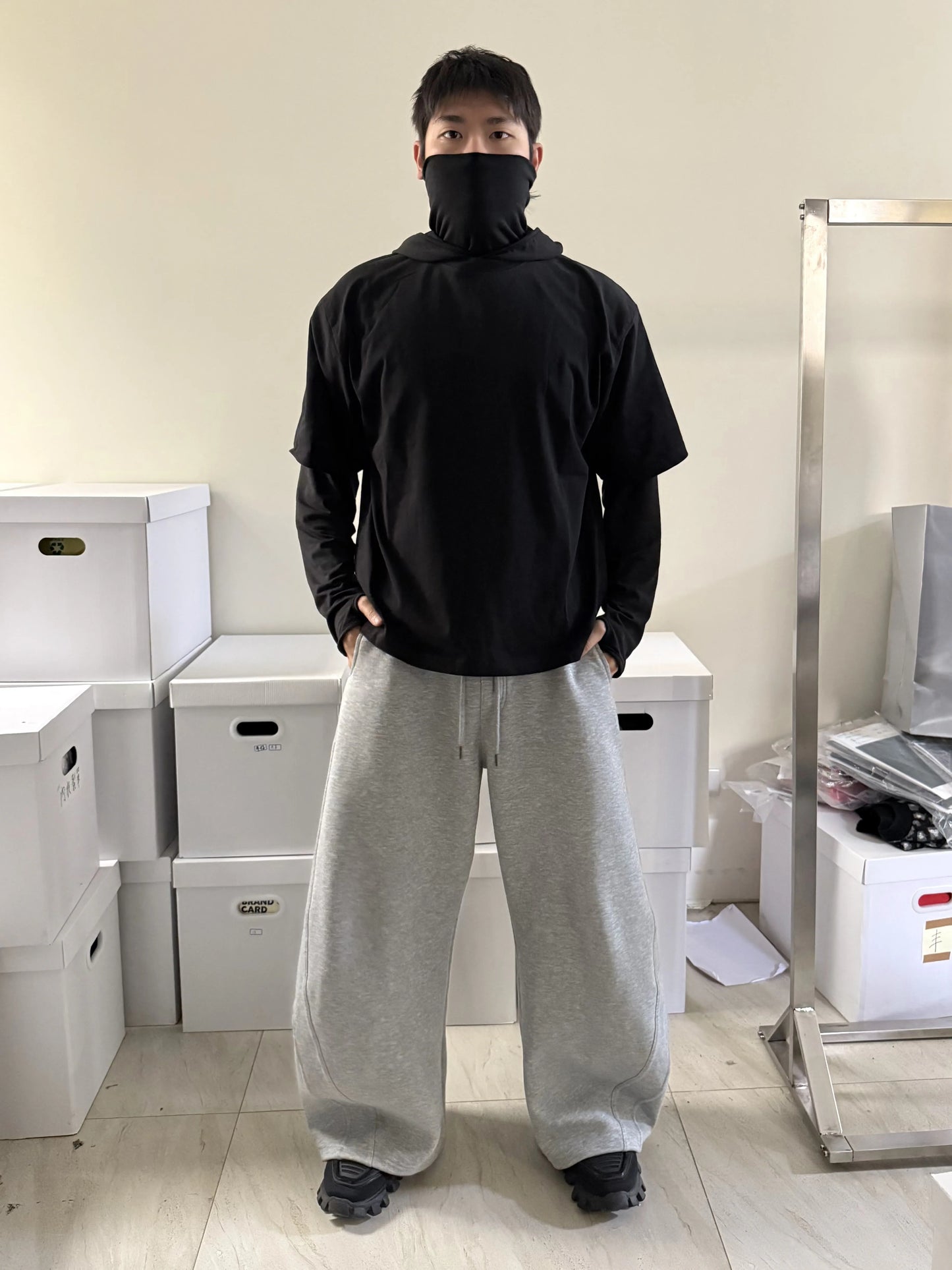 SIMON MADE TL-2519 雙層領 高鐵 連帽 薄長袖