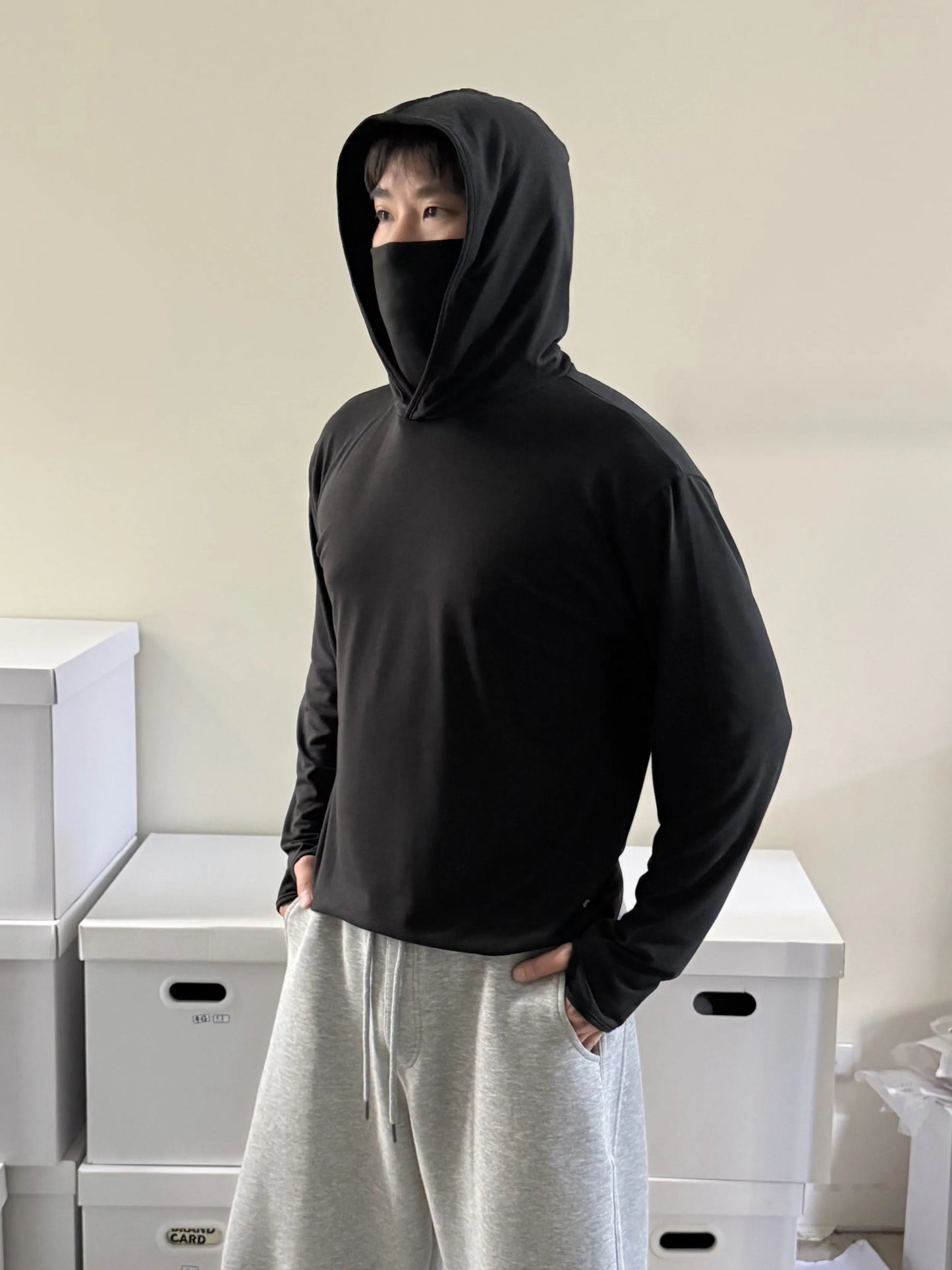 SIMON MADE TL-2519 雙層領 高鐵 連帽 薄長袖