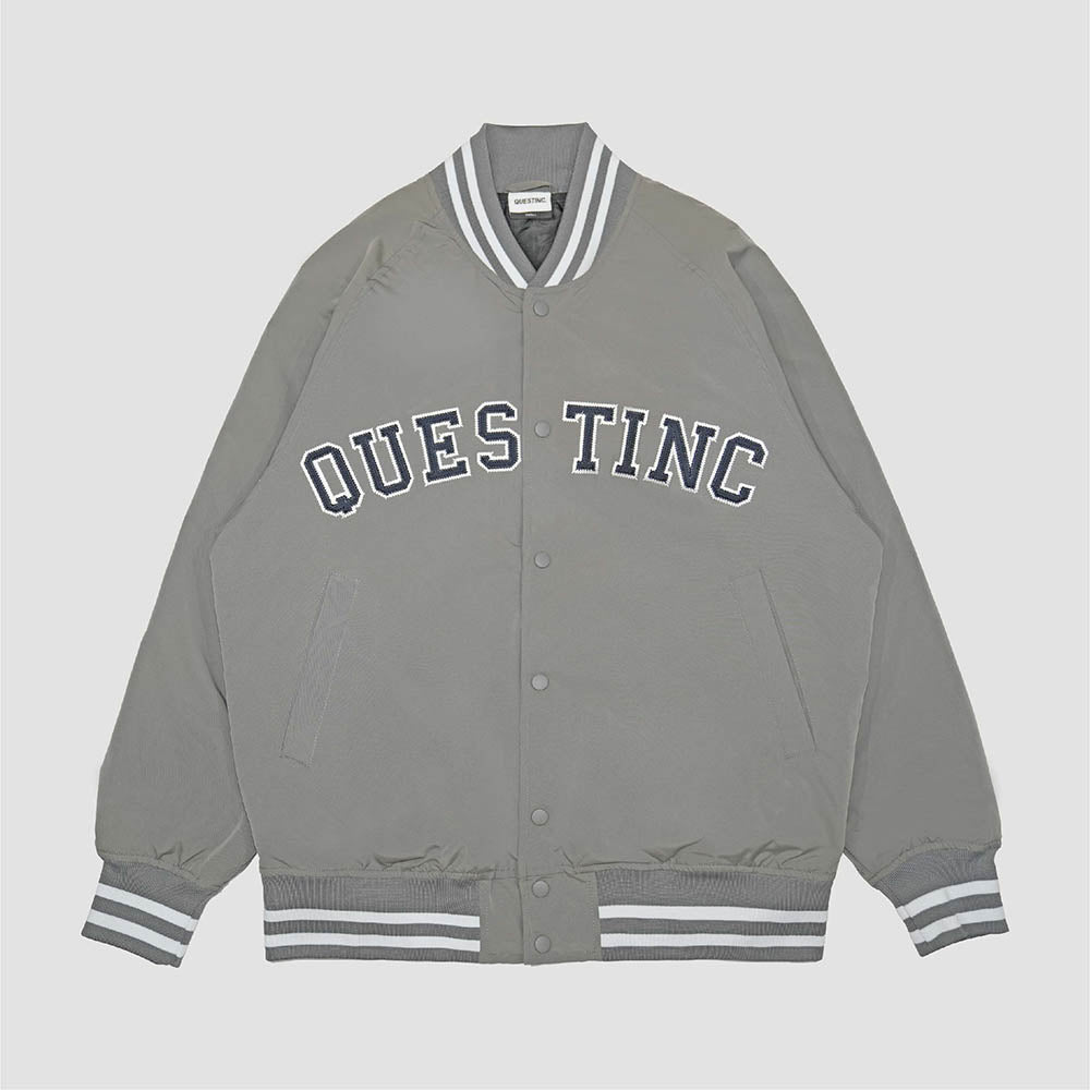 【QUEST】COLLEGE LOGO BASEBALL JACKET - 大學字體棒球外套