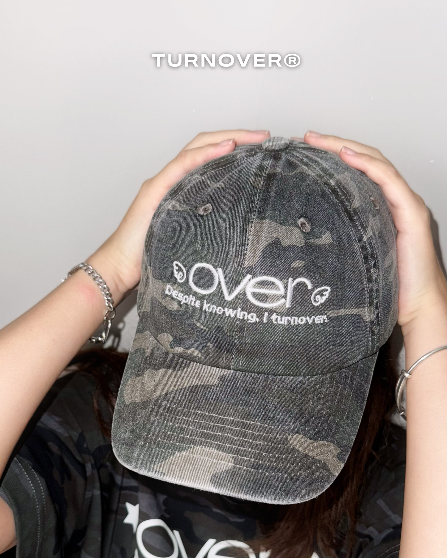 “舊水洗迷彩棒球帽” CAP TURNOVER - CP4