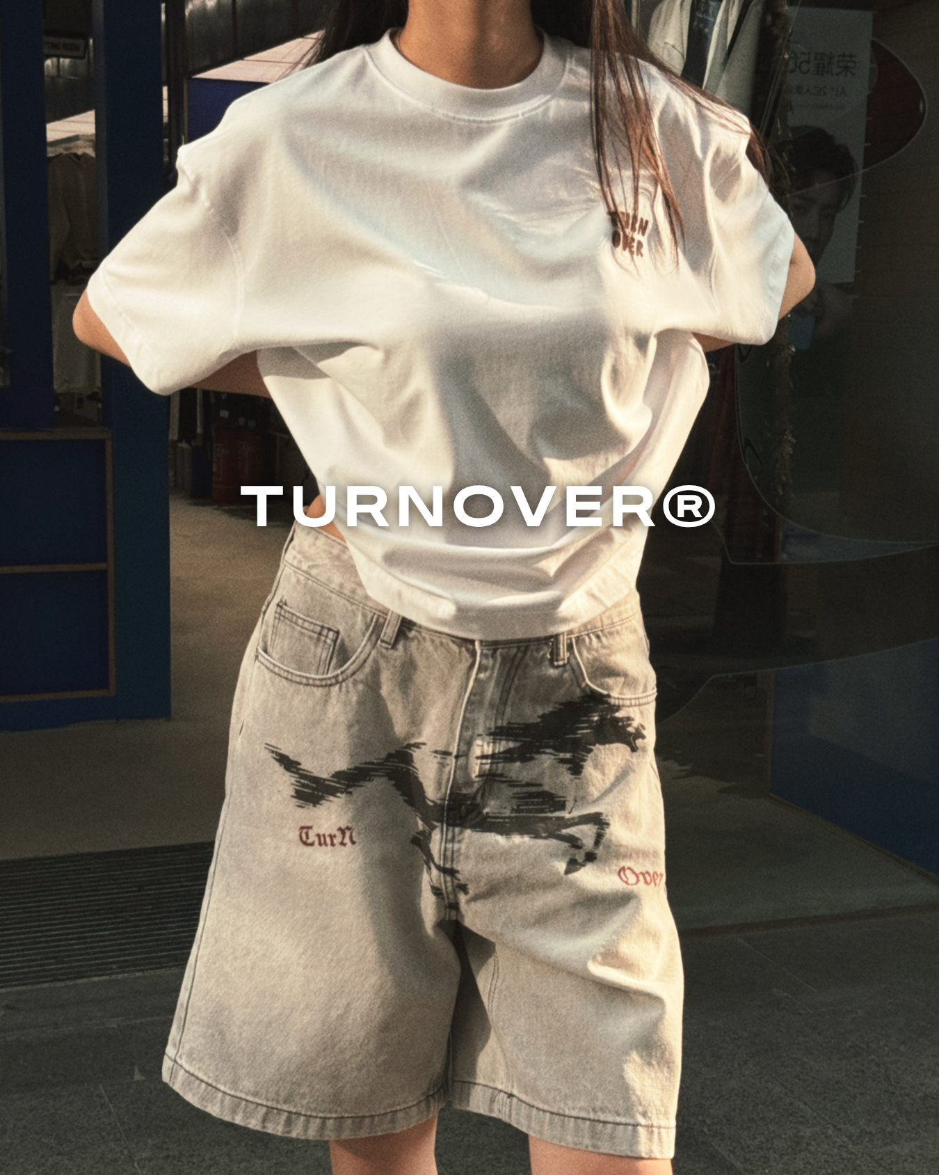 "褲腳上的奔馳"六分牛仔褲TURNOVER - L2602
