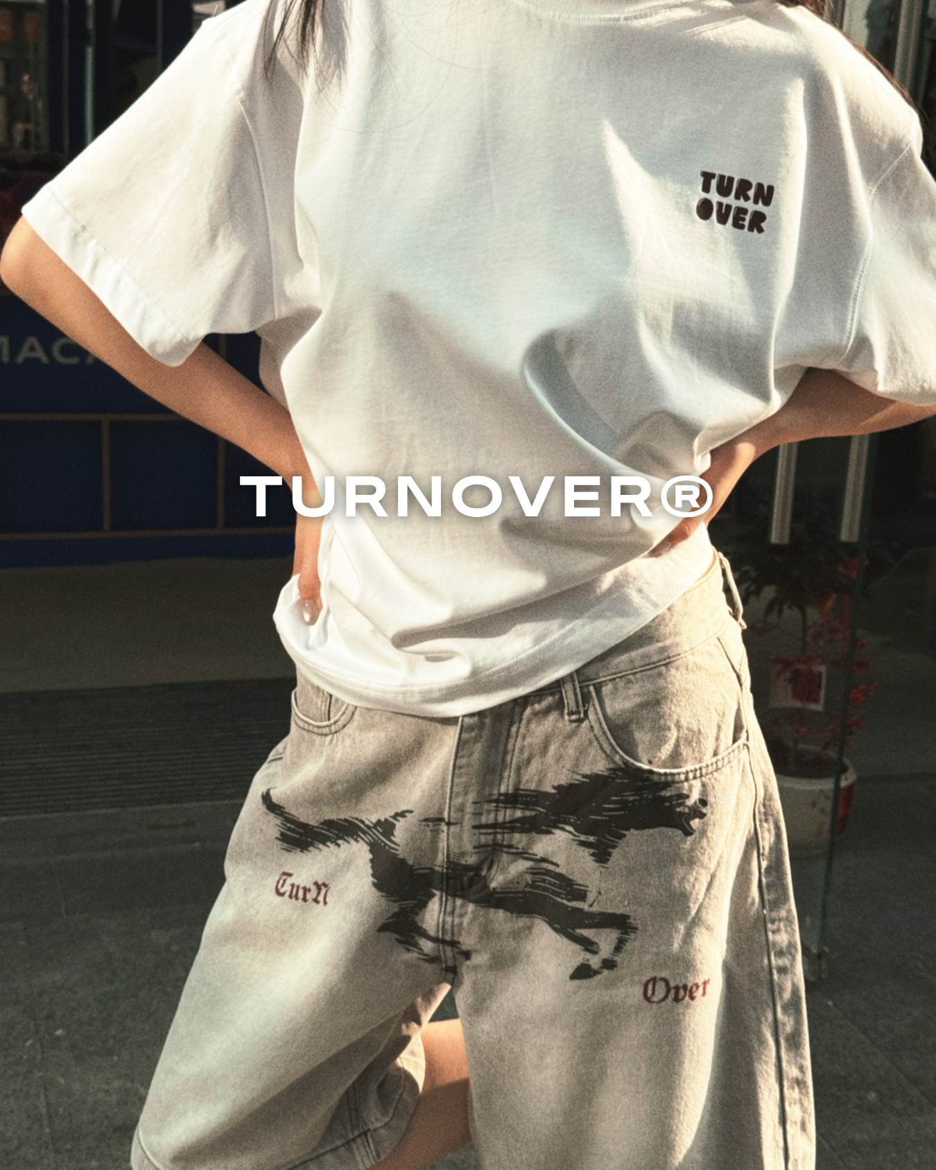 "褲腳上的奔馳"六分牛仔褲TURNOVER - L2602