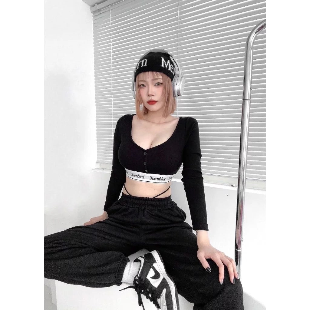 DCM 針織 有罩杯 胸墊 顯胸 V領 針織衫 針織上衣 引力帶 DCM-W22