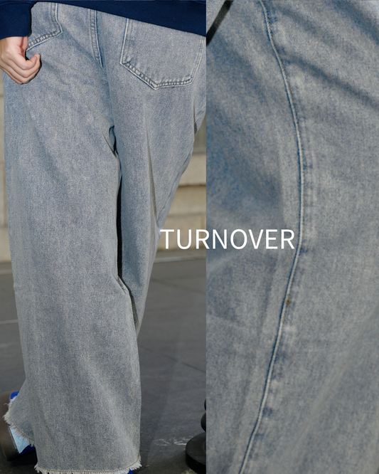 TURNOVER LOOSE HEM LONG JEANS