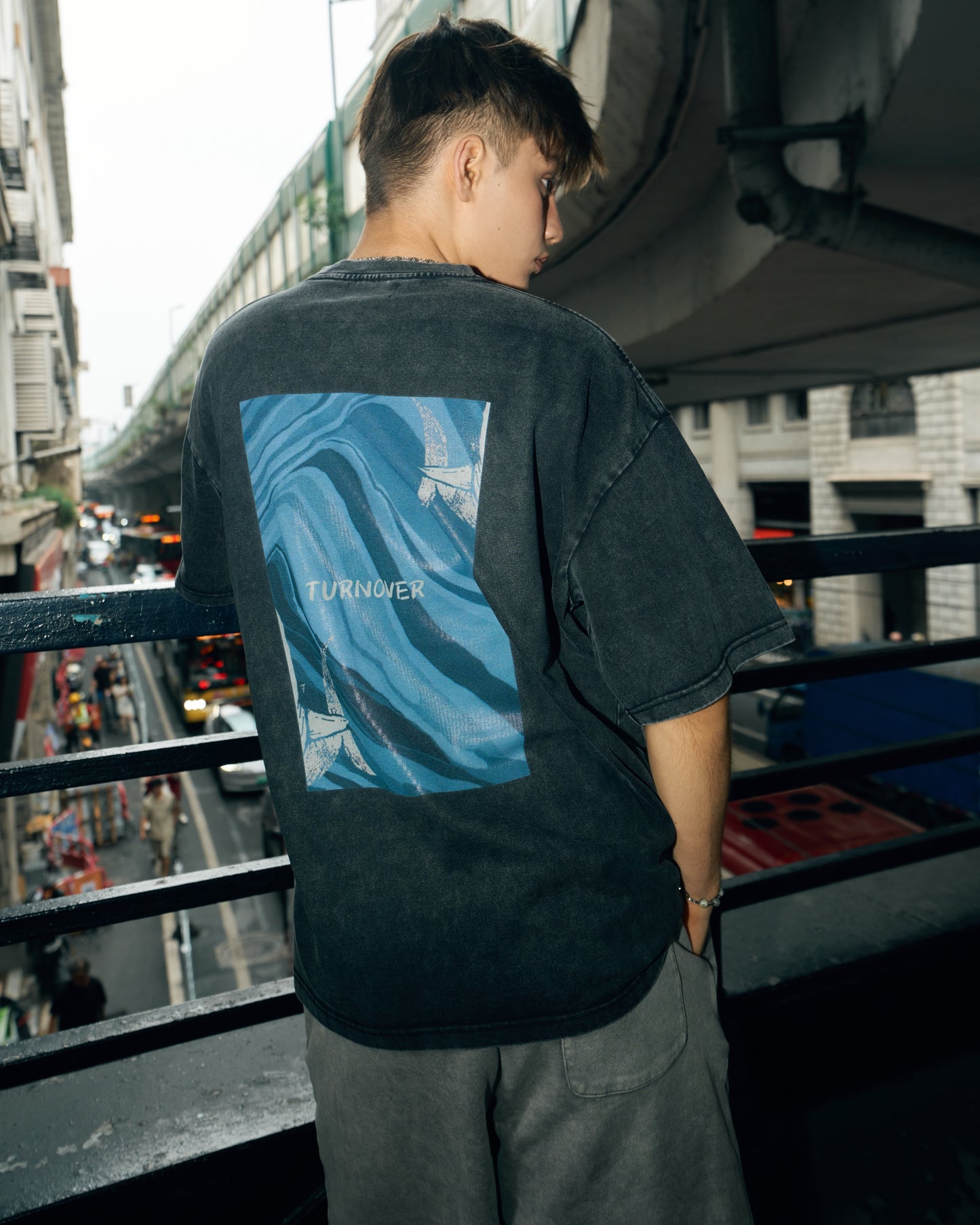 TURNOVER WASHED DRAWSTRING COTTON SHORTS