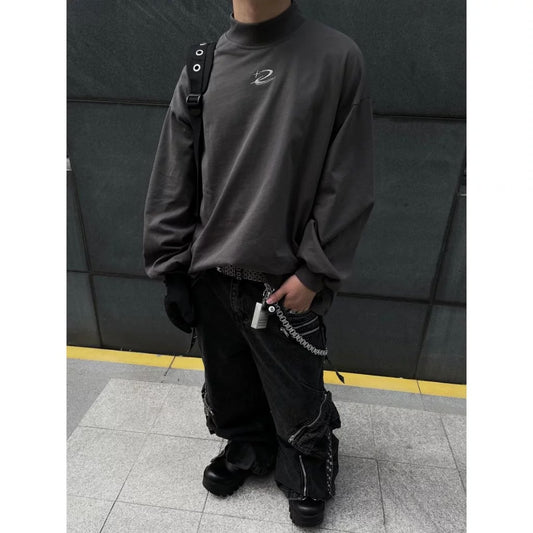 DCM 刺绣 流星 微高领 薄长袖 高领长袖 DCM-M25