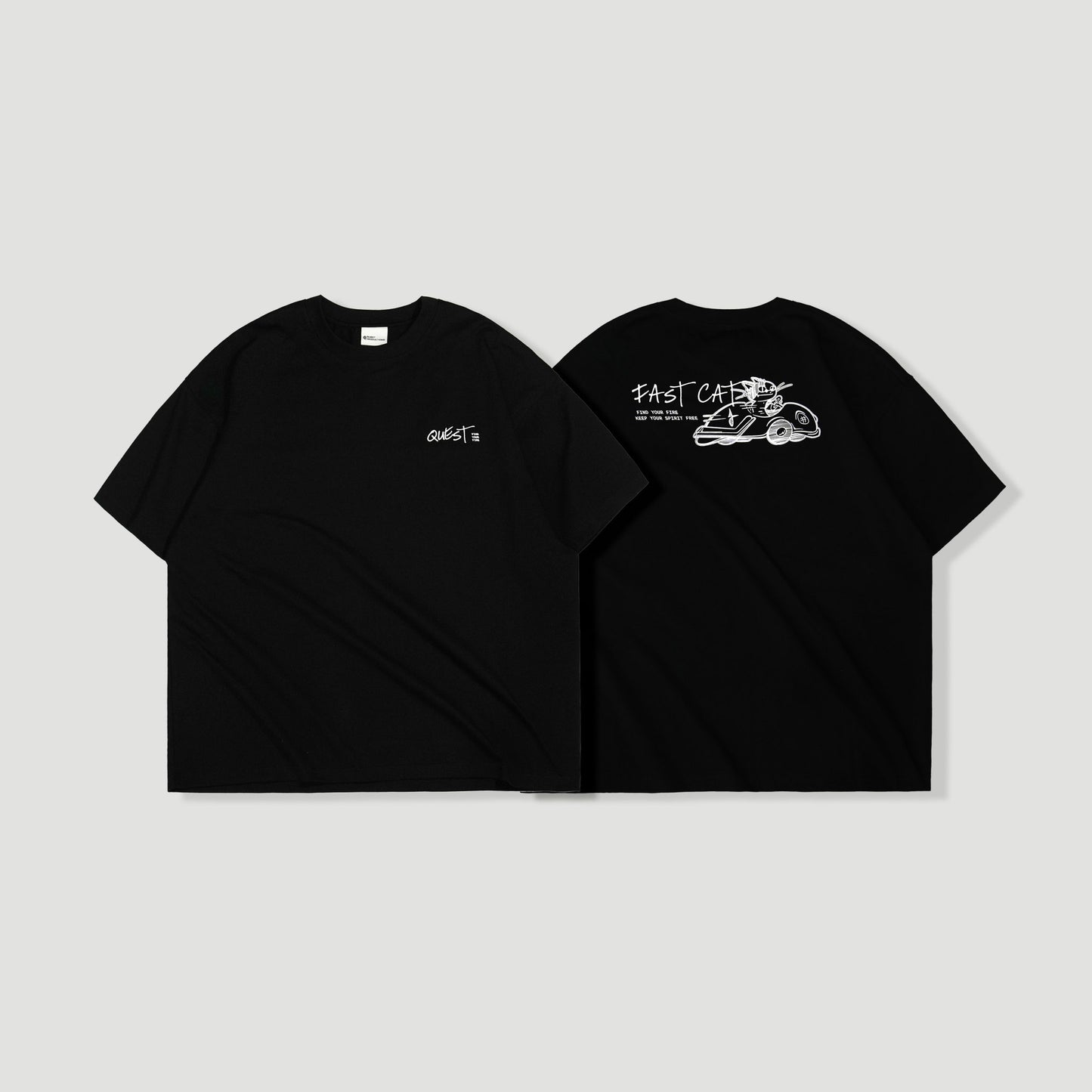 QUEST Driving Cat TEE 賽車貓咪TEE