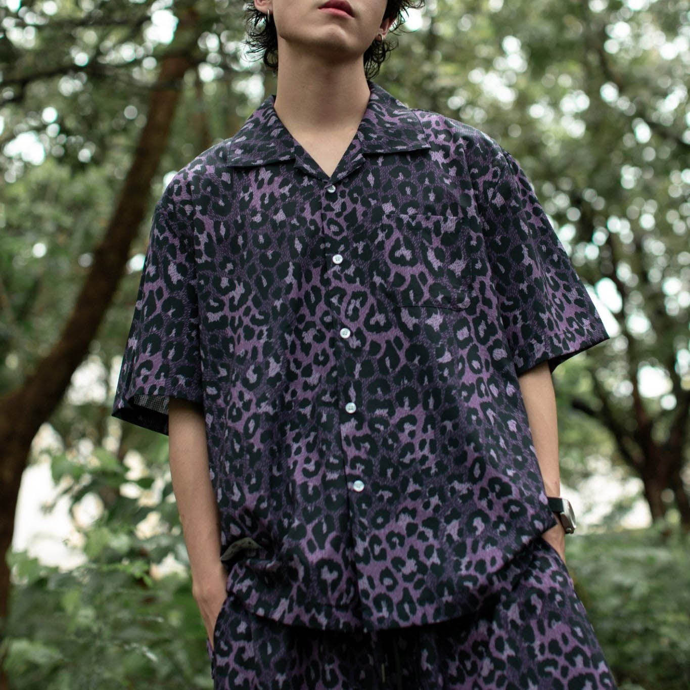 QUEST Leopard Print Shirt 涼感紫色豹紋襯衫