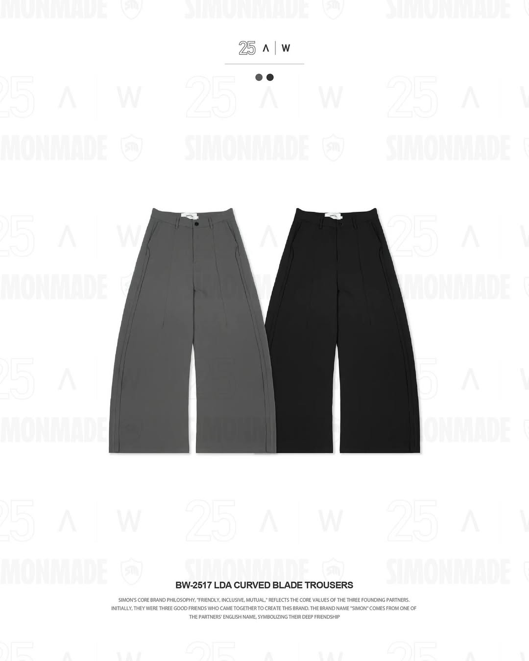 SIMON MADE BW-2517 羅德奧 彎刀 西裝褲